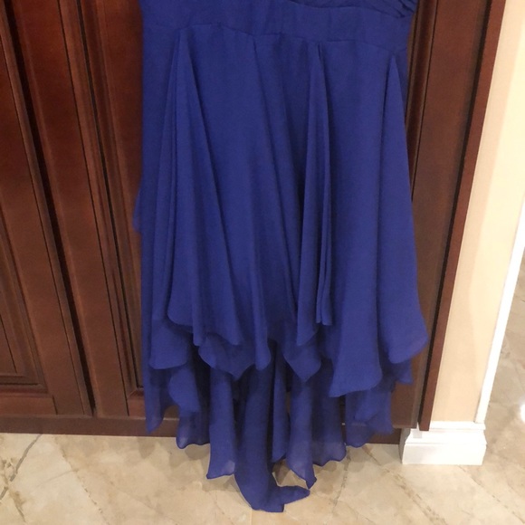 Adrianna Papell Pleat Chiffon High/Low Dress - Picture 4 of 6